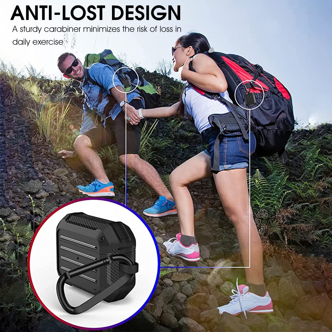 ZIBUYU Heavy Duty Protective Case for AirPods Pro C(2019) harging Case, with Carabiner Shockproof Support Wireless Charging (Black) ZIBUYU Heavy Duty Protective Case for AirPods Pro C(2019) harging Case, with Carabiner Shockproof Support Wireless Charging (Black)